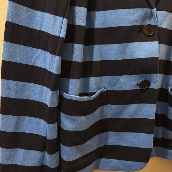 Talbots Blue and Black Striped cotton blend Blazer - size large - NWT - Picture 4 of 6